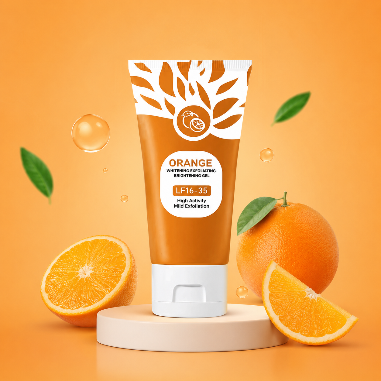 Orange Brightening Exfoliating Gel Deep Cleansing Peel Gel for Face and Body Exfoliation